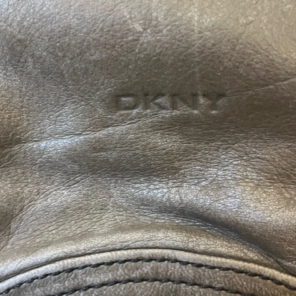 DKNY Brown Tan Leather   Drawstring Backpack  Purse